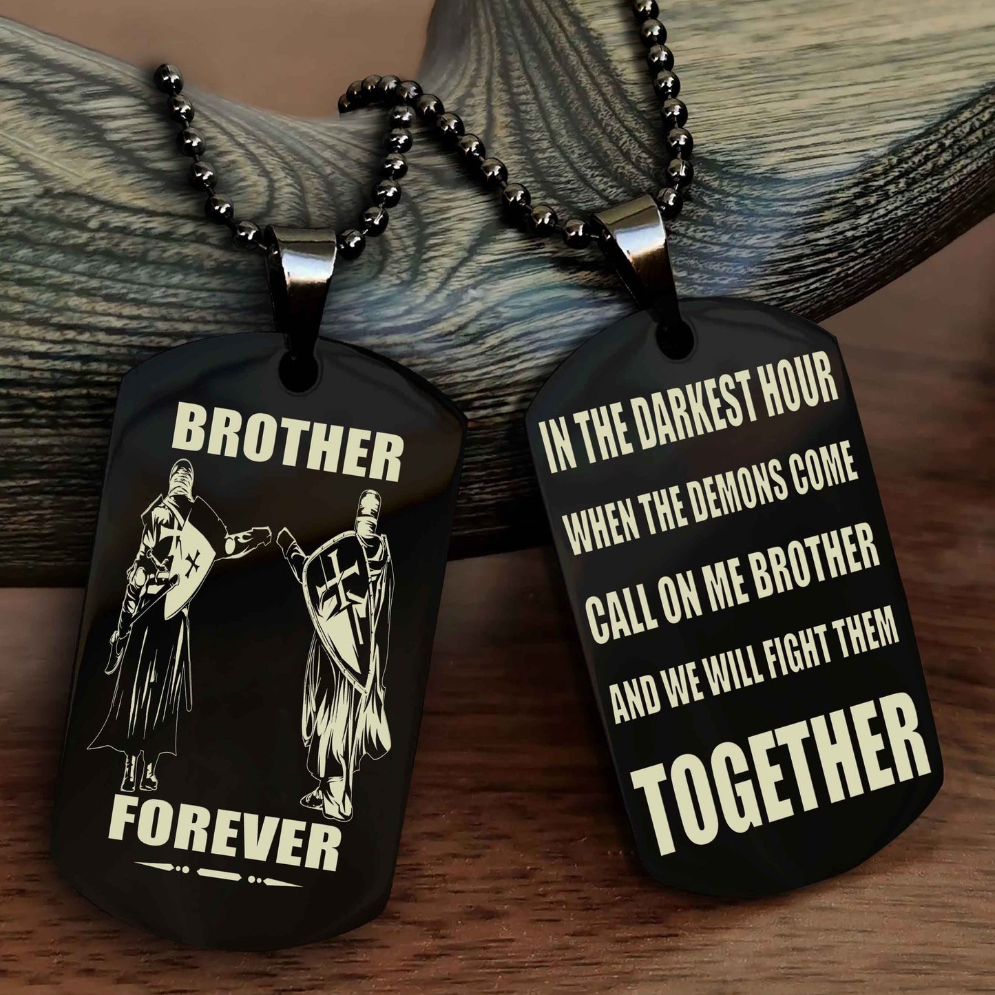 DRB Brother Personalized Double Sided Dog Tag For My Brother - Call On Me Brother And We Will Fight Them Together Gift For Your Friend