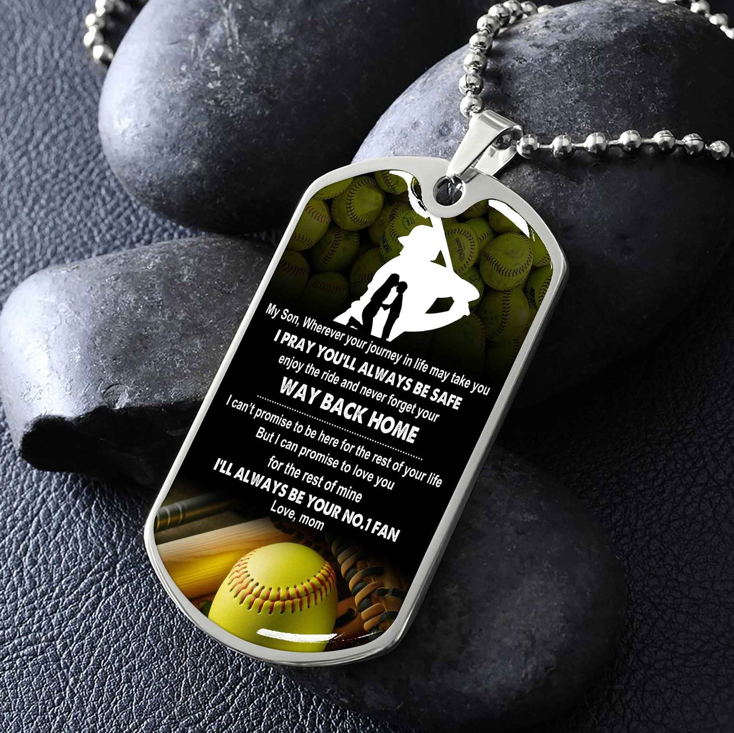 Sport Military Chain 18K Gold Plated Silver Plated To My Son From Mom Motivation Message I Will Always Be Your No 1 Fan