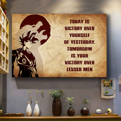 Soldier Poster Canvas Today Is Victory Over Yourself Of Yesterday Best Gift With Motivation Quotes