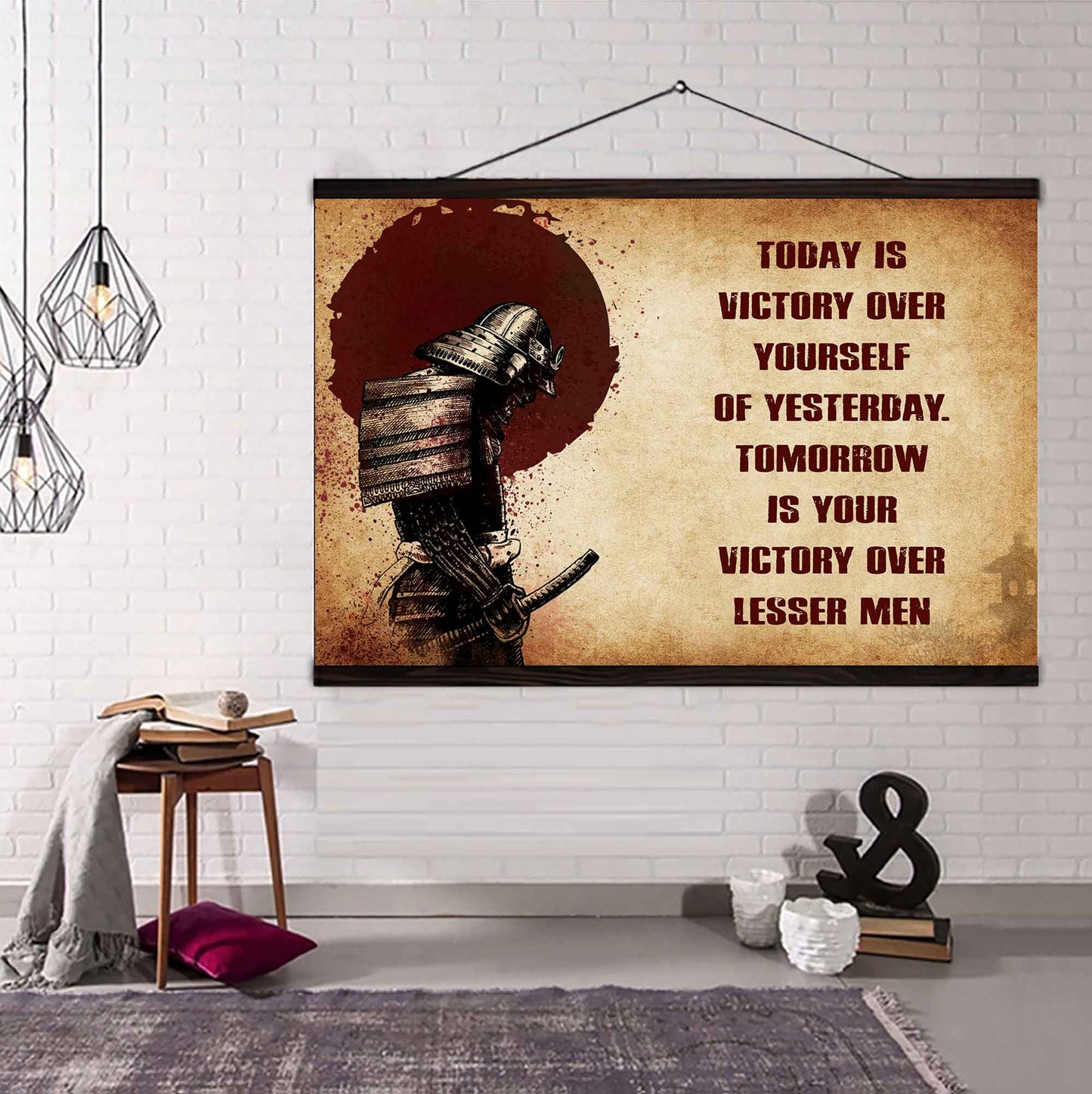 Soldier Poster Canvas Today Is Victory Over Yourself Of Yesterday Best Gift With Motivation Quotes