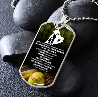 Sport Military Chain 18K Gold Plated Silver Plated To My Son From Dad Motivation Message I Will Always Be Your No 1 Fan