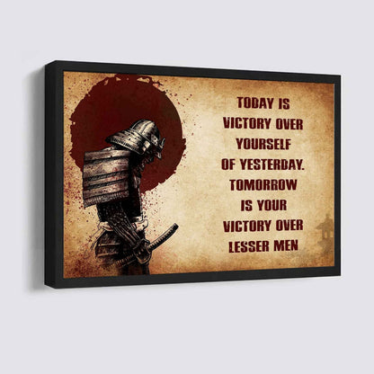 Knight Templar Poster Canvas Today Is Victory Over Yourself Of Yesterday Best Gift With Motivation Quotes