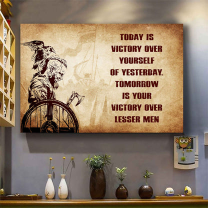 Soldier Poster Canvas Today Is Victory Over Yourself Of Yesterday Best Gift With Motivation Quotes