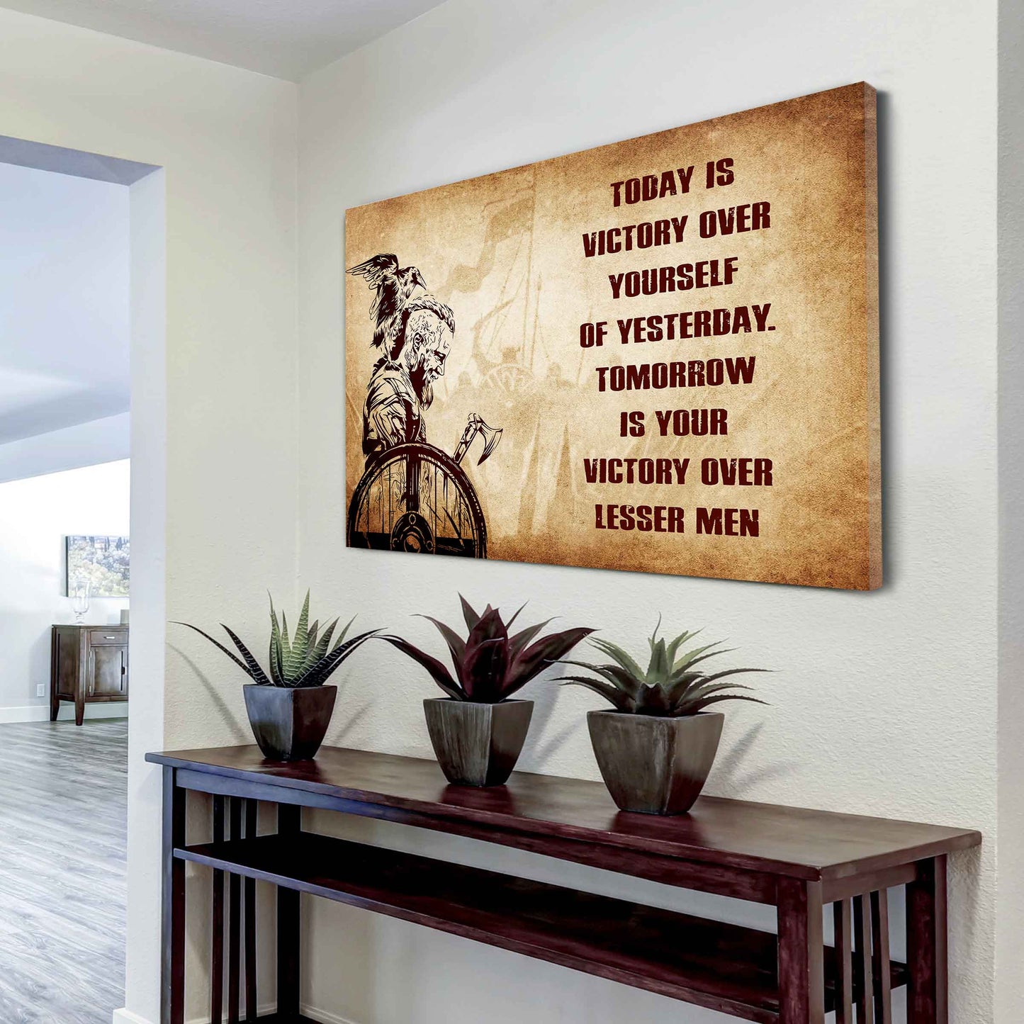Knight Templar Poster Canvas Today Is Victory Over Yourself Of Yesterday Best Gift With Motivation Quotes