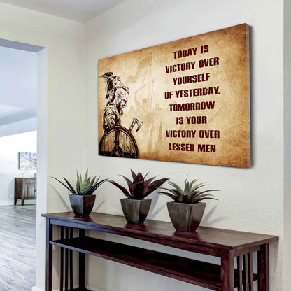 Knight Templar Poster Canvas Today Is Victory Over Yourself Of Yesterday Best Gift With Motivation Quotes