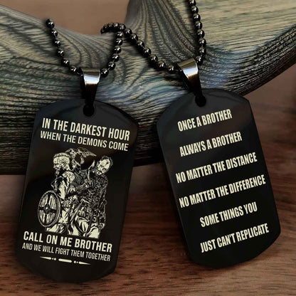 Viking Customizable engraved dog tag double sided gift from brother Once A Brother Always A Brother