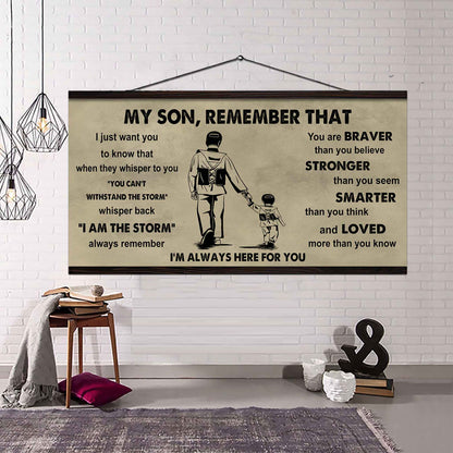 Personalized Sport Poster Canvas -  My Son Remember That Whisper Back I Am The Storm