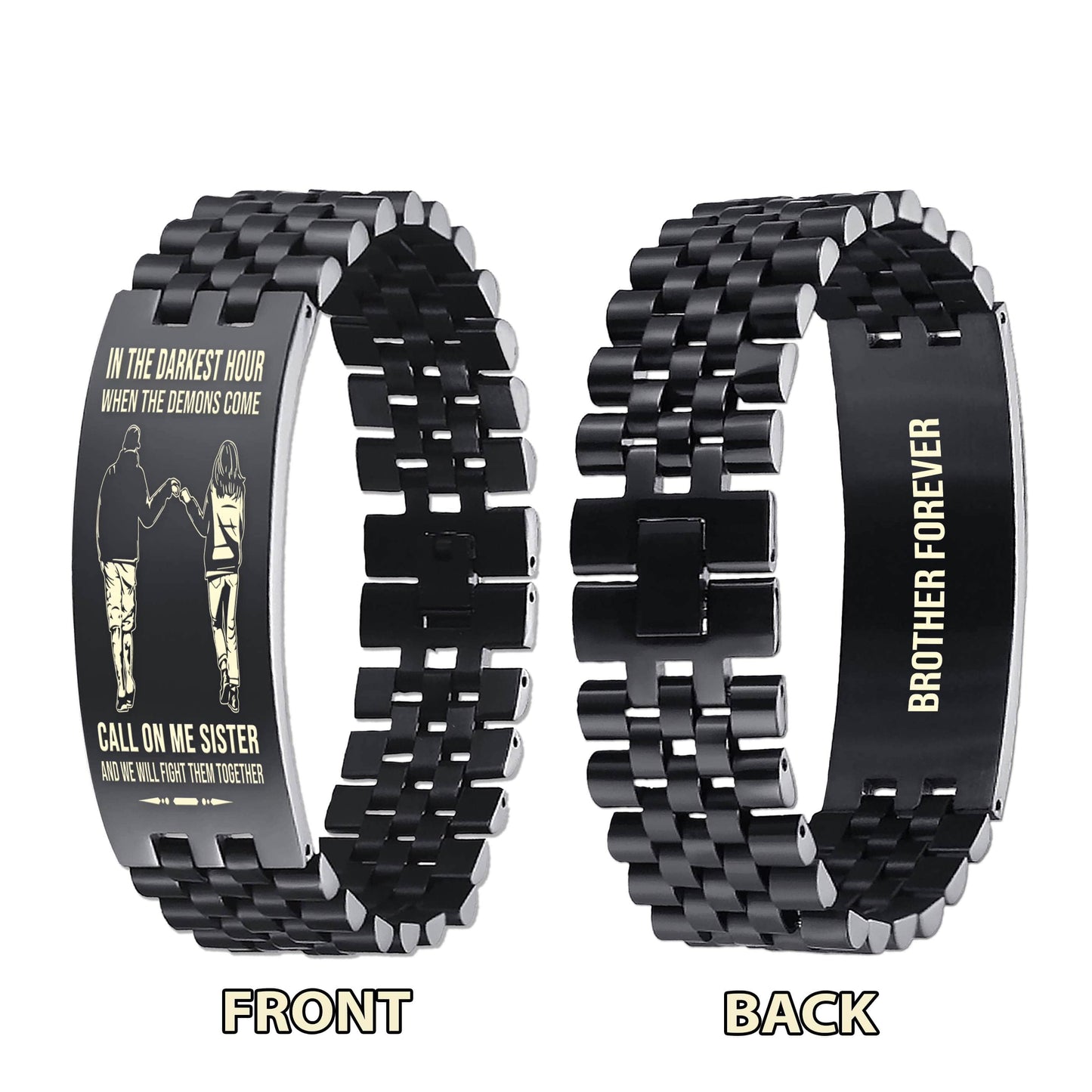 Viking STO Personalized Double Sided Bracelet Father And Son Best Friends For Life - Message on the back side