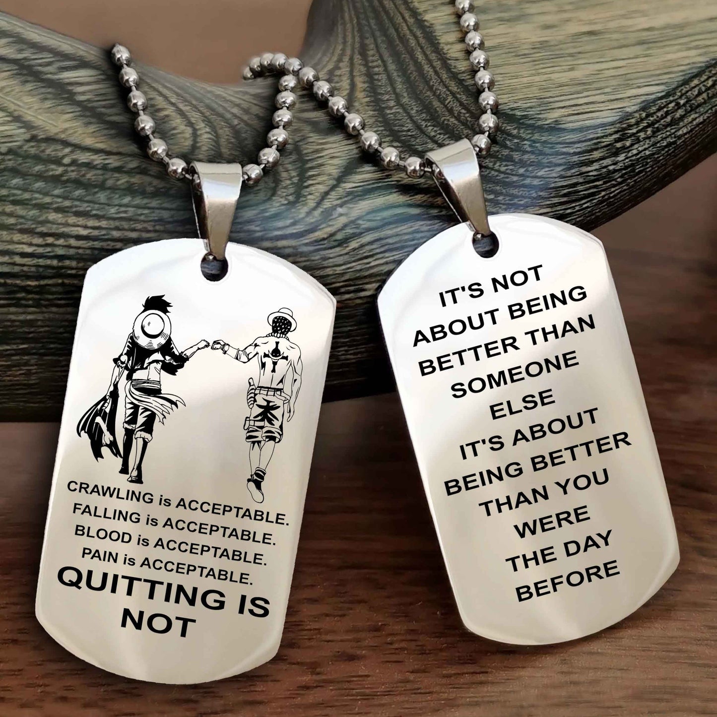 Spartan Double Sided Dog Tag Quiting Is Not It Is About Being Better Than You Were The Day Before