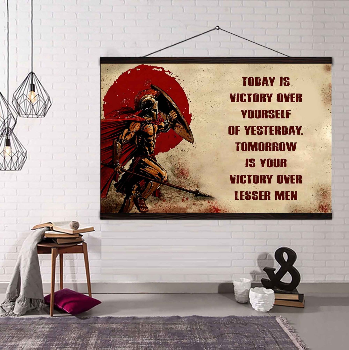 Knight Templar Poster Canvas Today Is Victory Over Yourself Of Yesterday Best Gift With Motivation Quotes