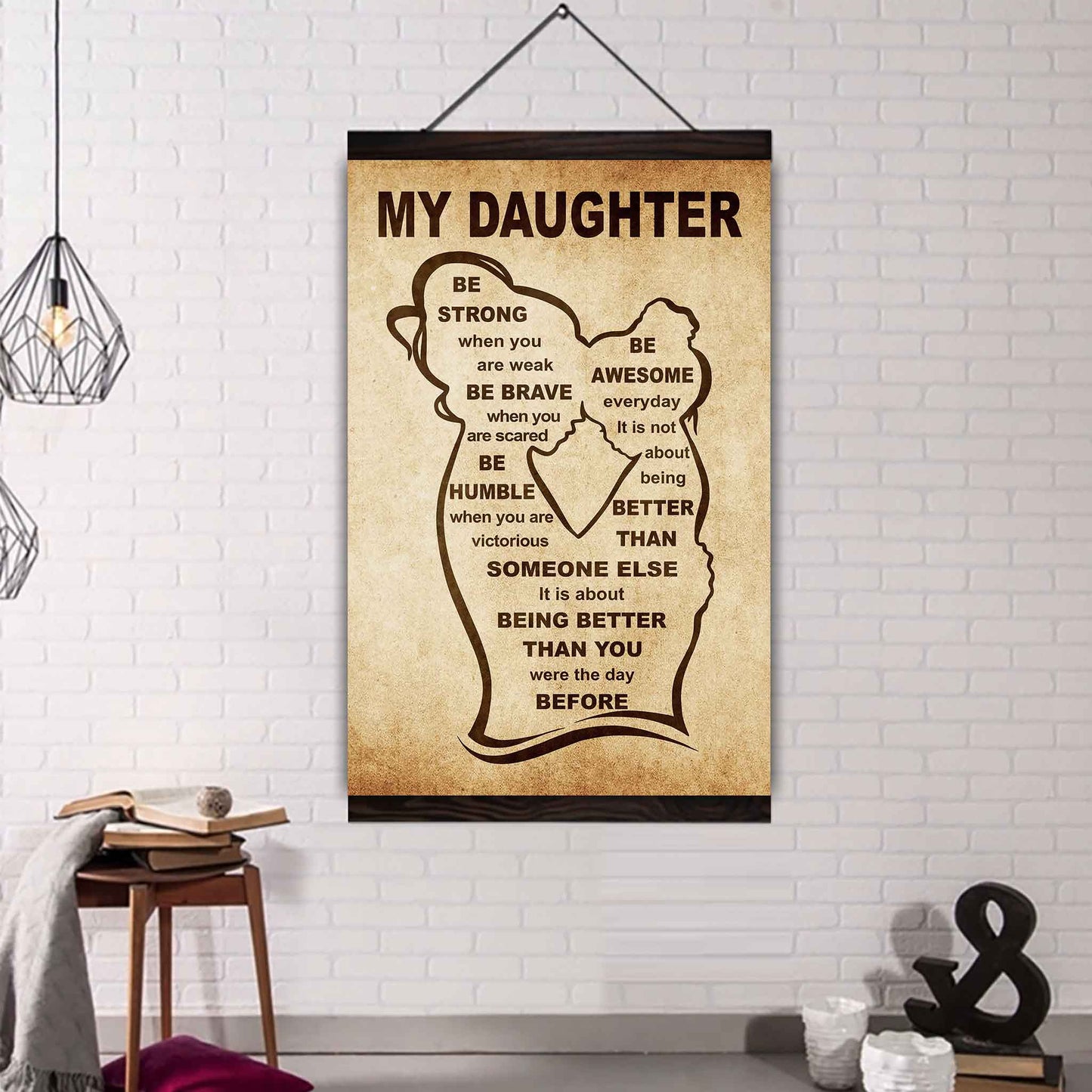 Personalized Family Poster Canvas My Daughter Gift From Mom For Your Daughter With Motivational Message
