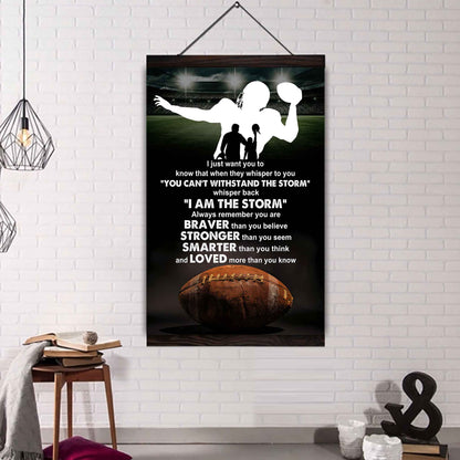 Poster Canvas To My Son Whisper Back I Am The Storm Loved More Than You Know Gift From Dad