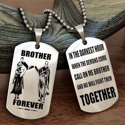 Soldier-Air force Personalized Double Sided Dog Tag For My Brother - Call On Me Brother And We Will Fight Them Together Gift For Your Friend