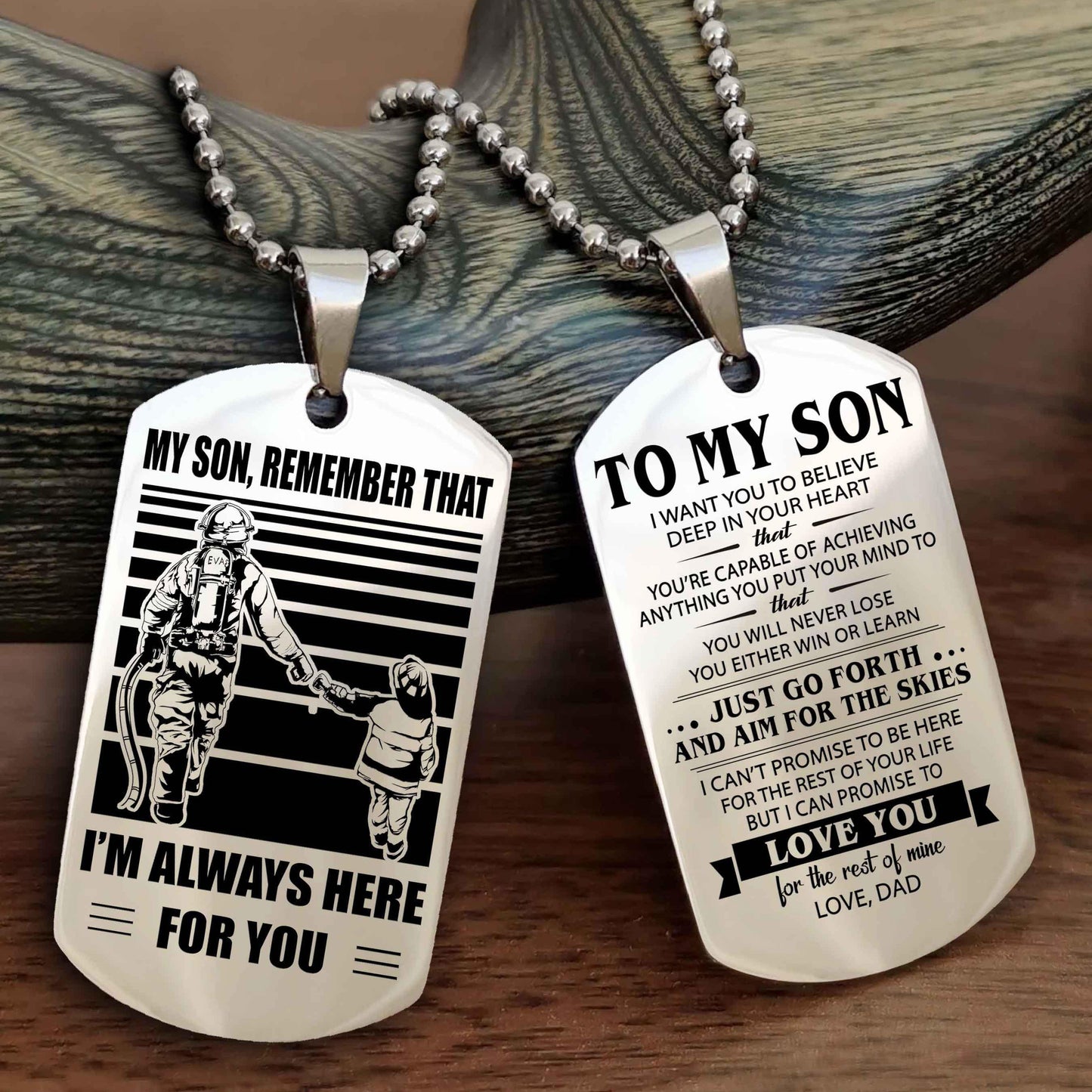 DRB Double Sided Dog Tag My Son Remember That - Gift For Son Just Go Forth And Aim For The Skies