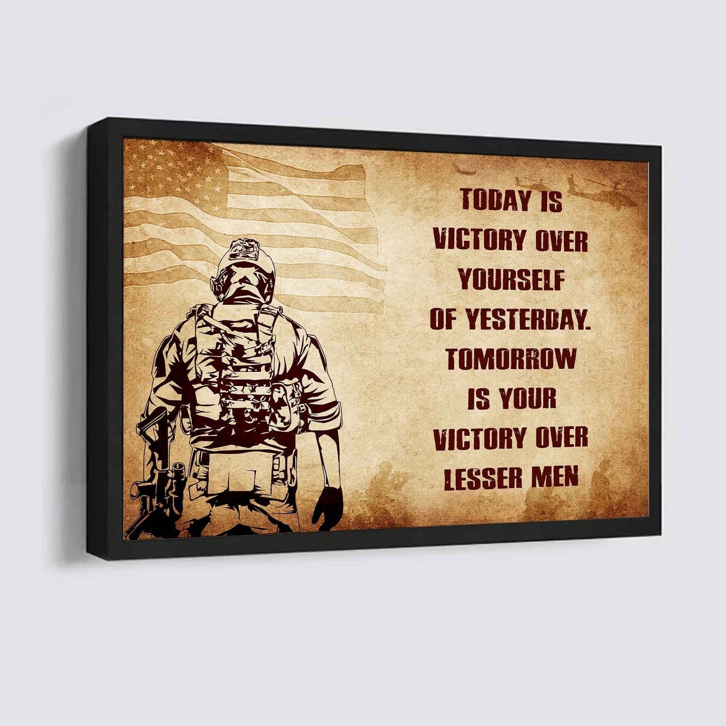 Knight Templar Poster Canvas Today Is Victory Over Yourself Of Yesterday Best Gift With Motivation Quotes