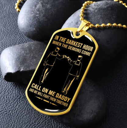 DRB Military Chain Silver Plated 18K Gold Plated Call On Me Daddy Gift For Your Dad