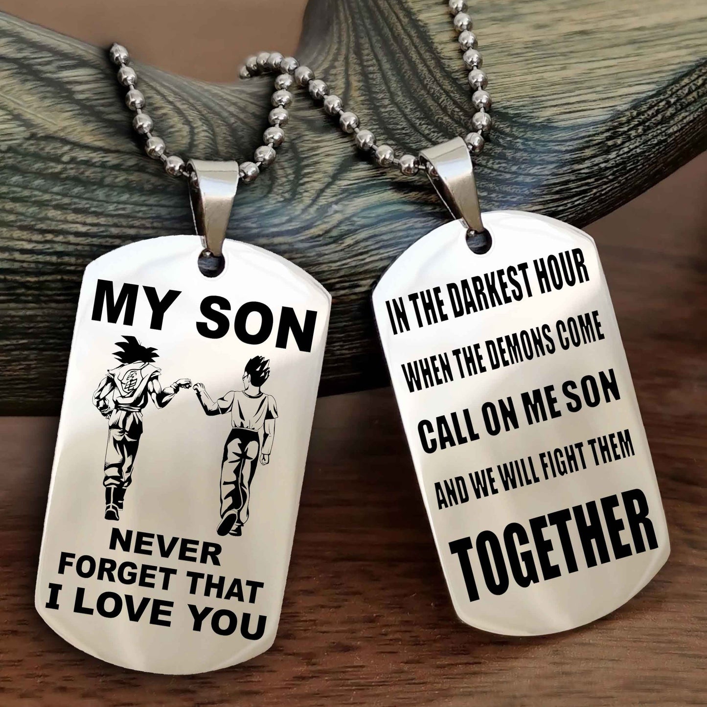 DRB Double Sided Dog Tag To My Son Never Forget That I Love You New Version - Call On Me Son And We Will Fight Them Together