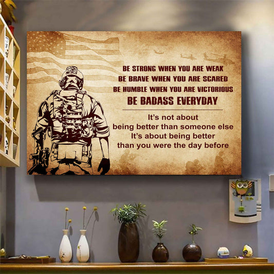 Knight Templar Poster Canvas Be Strong When You Are Weak Be Badass Everyday From Dad To Son Gift For Your Son Motivational Quotes