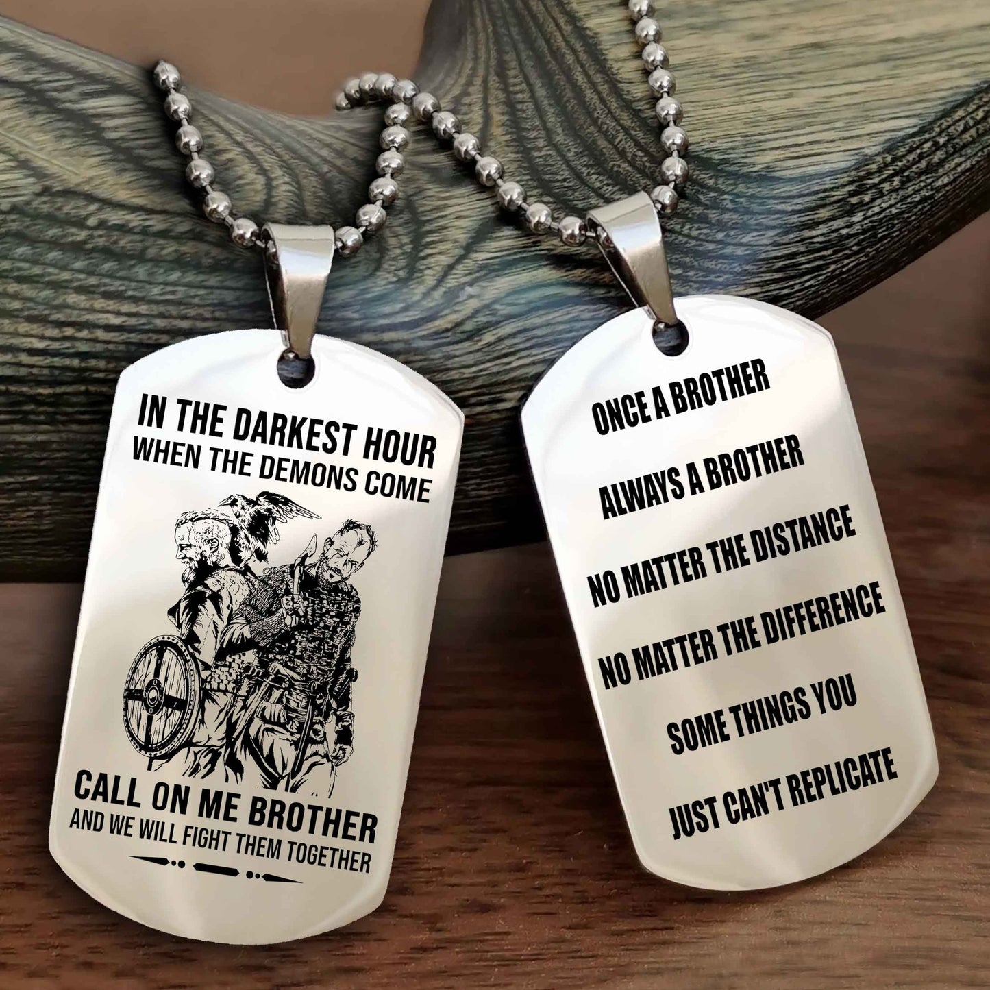 OP tem 3 Customizable engraved dog tag double sided gift from brother Once A Brother Always A Brother