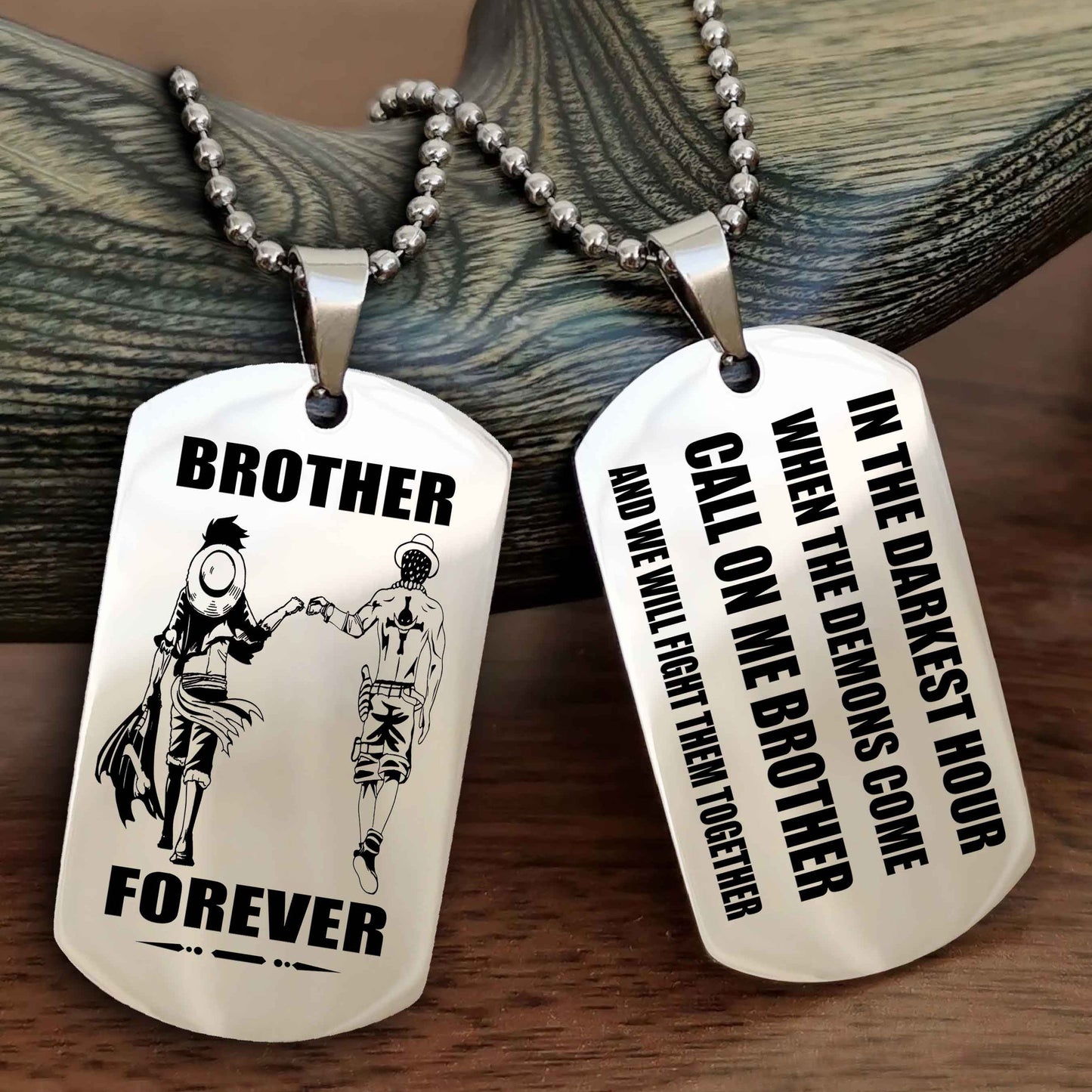 Customizable Engraved Double Sided Dog Tag Call On Me Brother NAG Brothers Forever We Will Fight Them Together