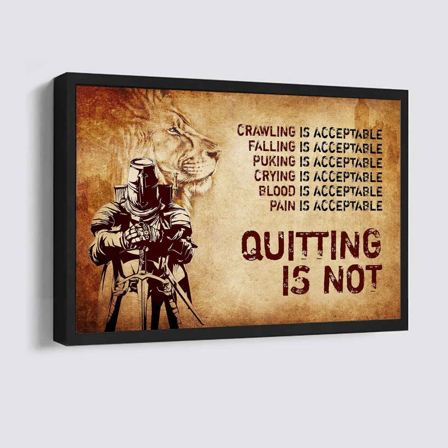Knight Templar Poster Canvas Quiting Is Not Best Gifts Motivation Quotes