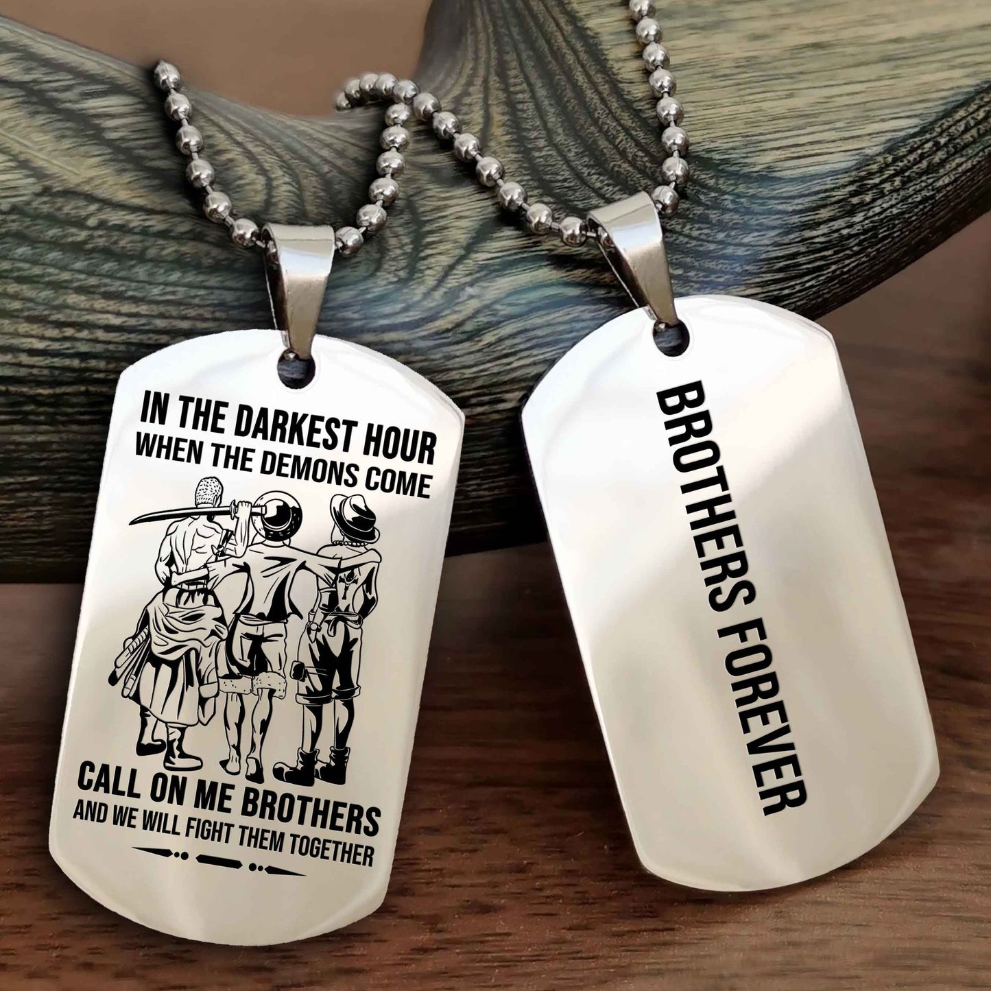 Sport Bike Customizable engraved black dog tag double sided gift from brother, brother forevers