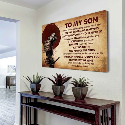 New Version Warrior Poster Canvas Just Go Forth And Aim For The Skies From Dad To Son Gift For Your Son Motivational Quotes