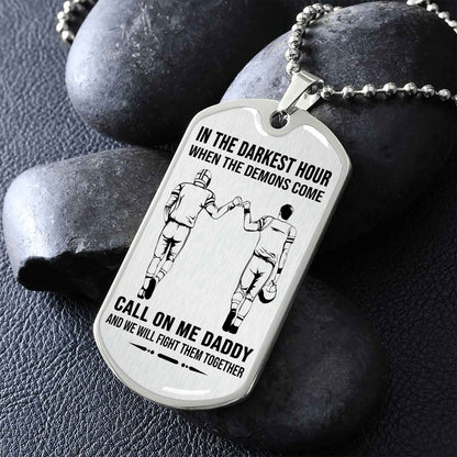 DRB Military Chain Silver Plated 18K Gold Plated Call On Me Daddy Gift For Your Dad