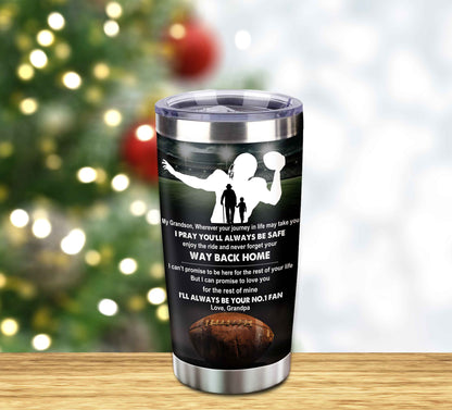 Customizable Tumbler To My Grandson With Inspriration Quotes From Grandpa And Grandma