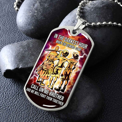 DRB Military Chain Silver Plated 18K Gold Plated Silver Plated Call On Me Brother And We Will Fight Them Together