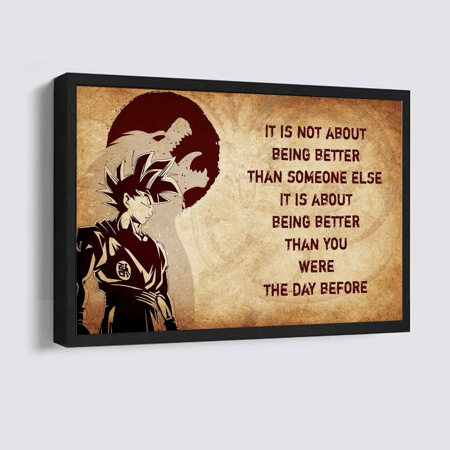Soldier Poster Canvas It's Not About Being Better Than Someone Else Best Gifts Motivation Quotes (Copy)