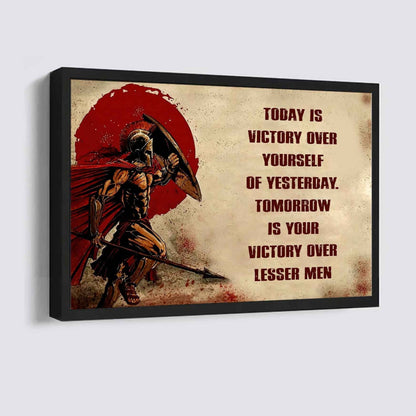 Knight Templar Poster Canvas Today Is Victory Over Yourself Of Yesterday Best Gift With Motivation Quotes