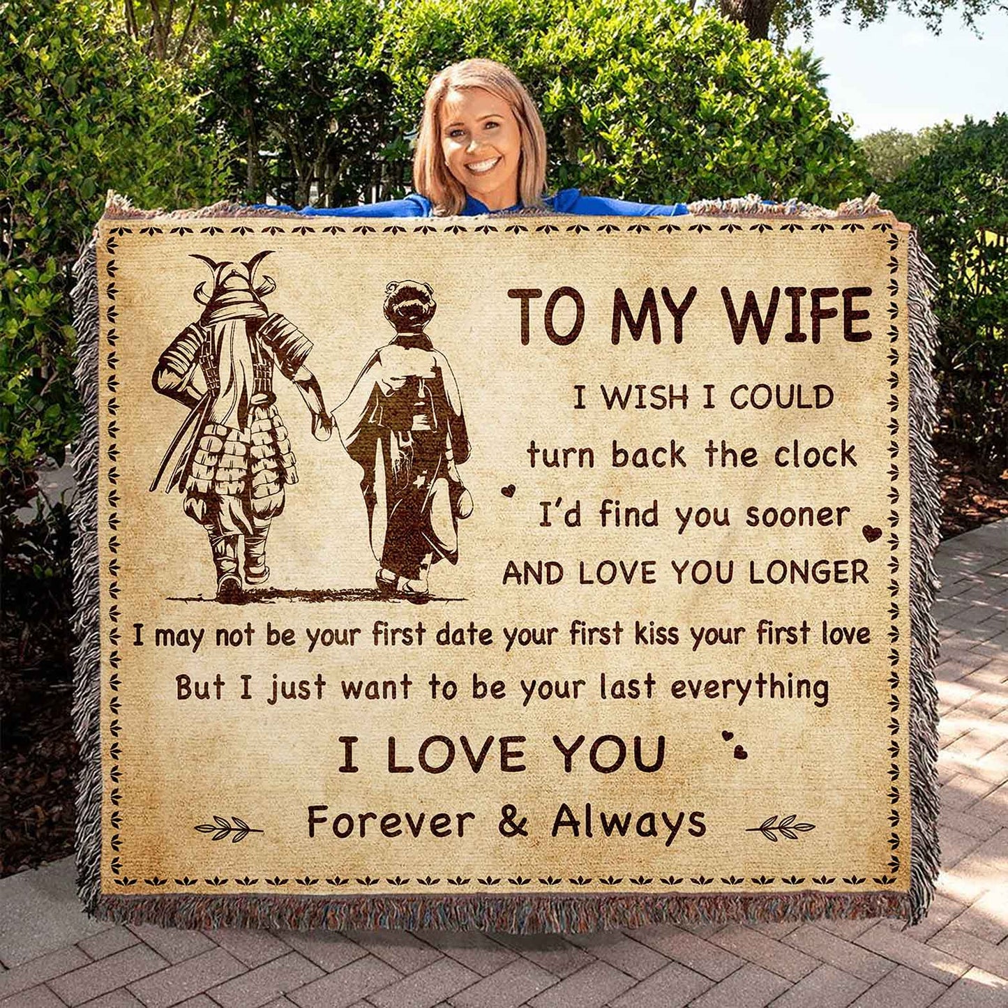 To My Wife Woven Blanket I Wish I Could Turn Back The Clock I Love You Forever And Always Gift For Your Wife