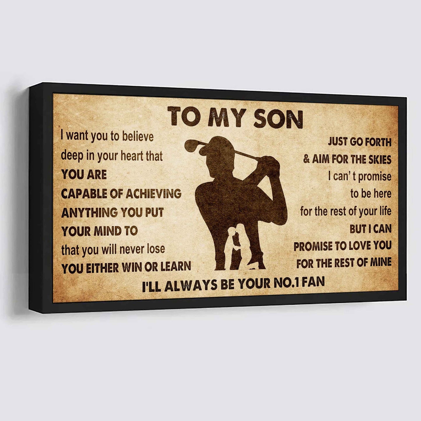 Personalized Sport Poster Canvas I'll Be Your No 1 Fan Mom To Son - You Will Never Losse You Either Win Or Learn