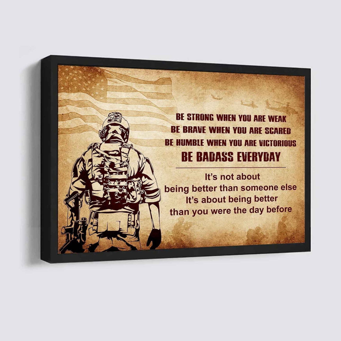 Knight Templar Poster Canvas Be Strong When You Are Weak Be Badass Everyday From Dad To Son Gift For Your Son Motivational Quotes