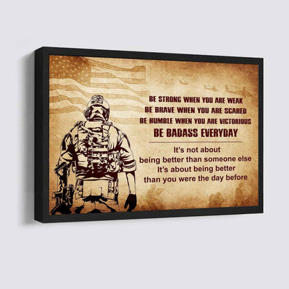 Knight Templar Poster Canvas Be Strong When You Are Weak Be Badass Everyday From Dad To Son Gift For Your Son Motivational Quotes