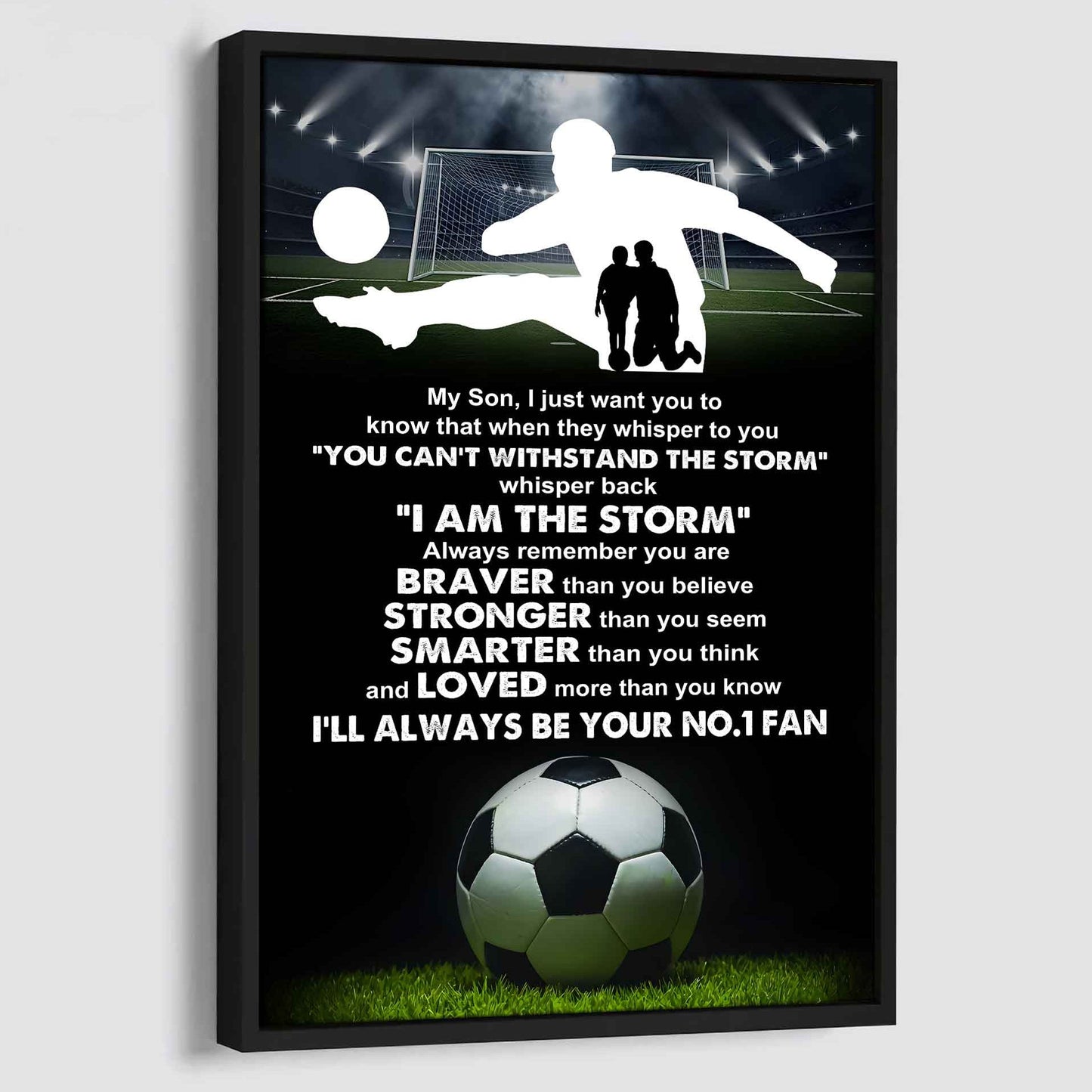 Baseball Poster Canvas Dad To Son - Whisper Back I Am The Storm I Will Always Your No 1 Fan