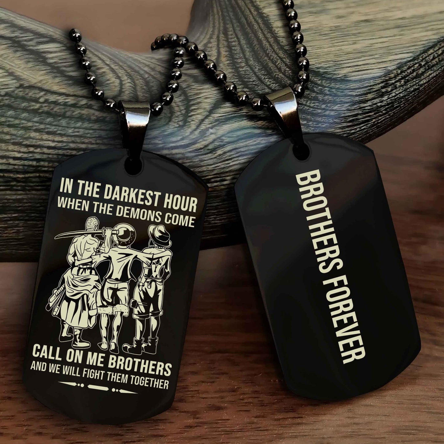 Cowboy Customizable engraved black dog tag double sided gift from brother, brother forevers