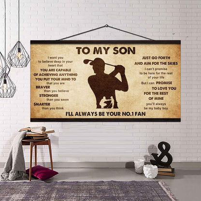 Personalized Sport Poster Canvas I'll Be Your No 1 Fan Dad To Son - That You Are Braver Than You Believe Just Go Forth