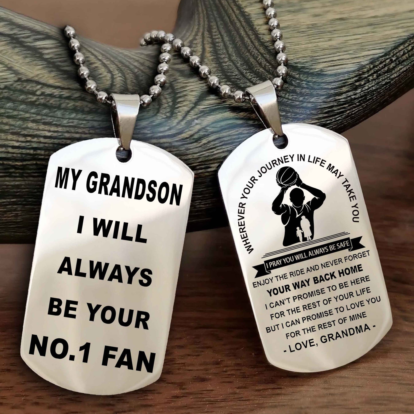 Sport Double Sided Dog Tag To My Son I Will Always Be Your No 1 Fan - Never Forget Your Way Back Home