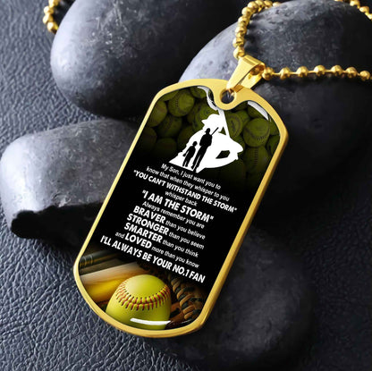 Sport Military Chain 18K Gold Plated Silver Plated To My Son From Dad Motivation Message I Will Always Be Your No 1 Fan