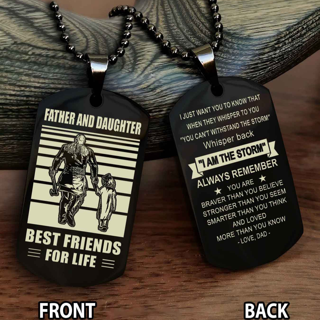 Viking Personalized Double Sided Dog Tag Silver To My Son I Love You - Whisper Back I'm The Storm