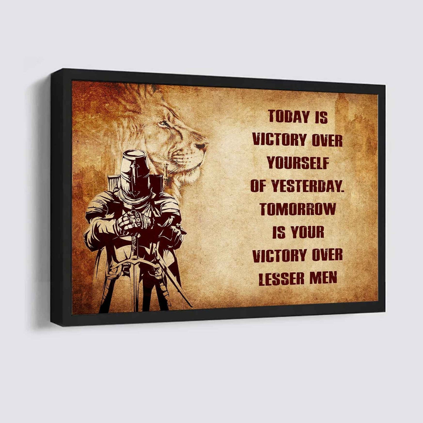Soldier Poster Canvas Today Is Victory Over Yourself Of Yesterday Best Gift With Motivation Quotes