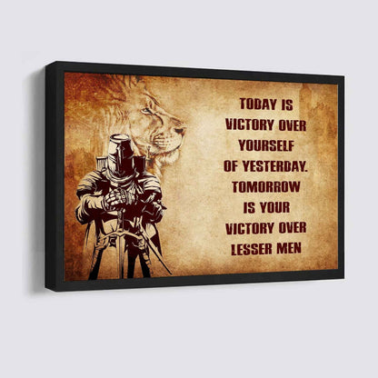 Soldier Poster Canvas Today Is Victory Over Yourself Of Yesterday Best Gift With Motivation Quotes
