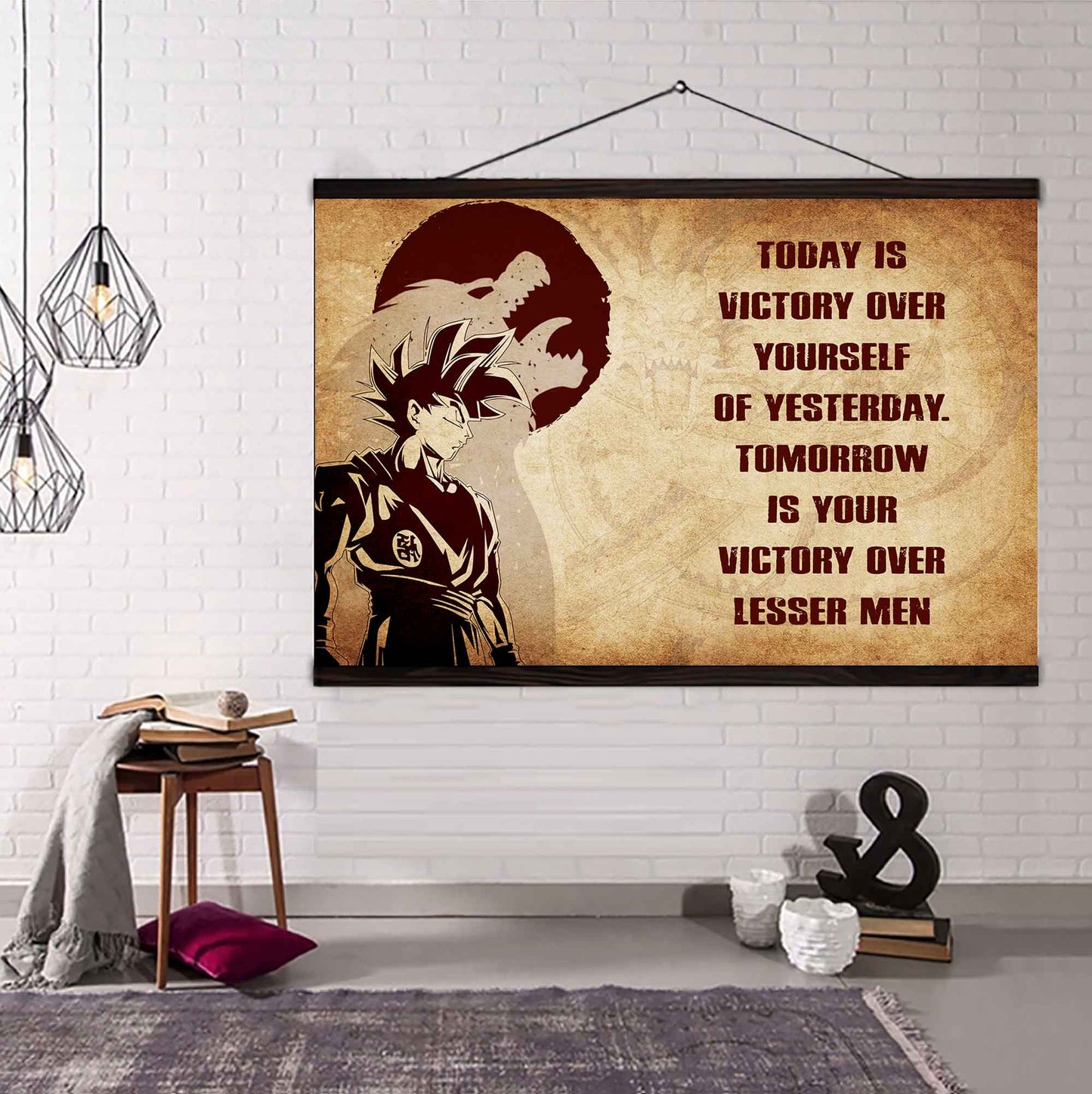 Knight Templar Poster Canvas Today Is Victory Over Yourself Of Yesterday Best Gift With Motivation Quotes