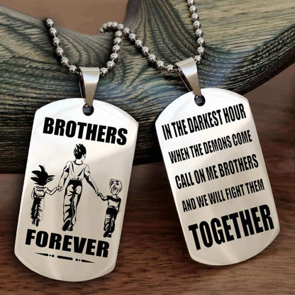 DRB 3 Brother Personalized Double Sided Dog Tag For My Brother - Call On Me Brother And We Will Fight Them Together Gift For Your Friend