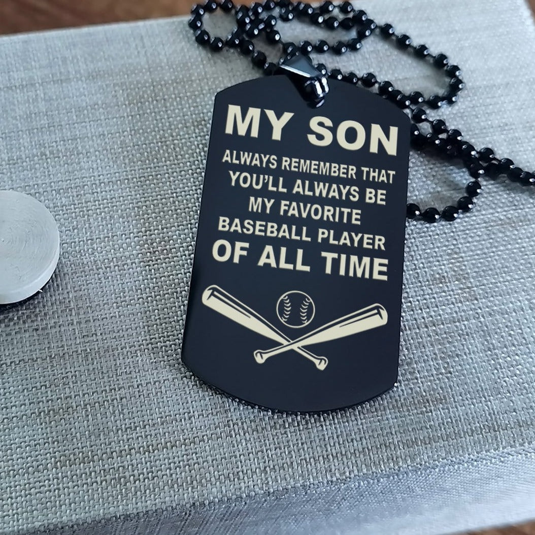 Baseball customizable engraved double sided dog tag gifts from dad mom to son, Be strong be brave be humble, It is not about better than someone else, It is about being better than you were the day before