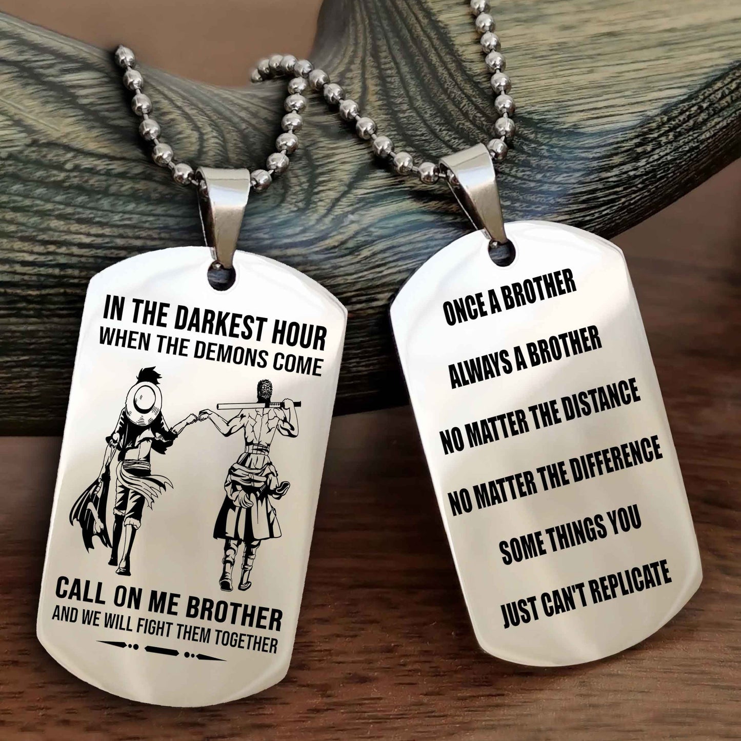 TWD Customizable engraved dog tag double sided gift from brother Once A Brother Always A Brother