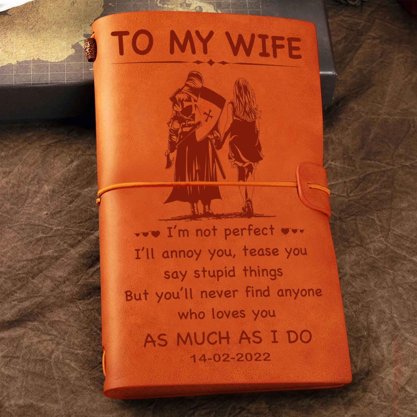 Vintage Journal Husband to Wife I am not perfect - love you as much as I do