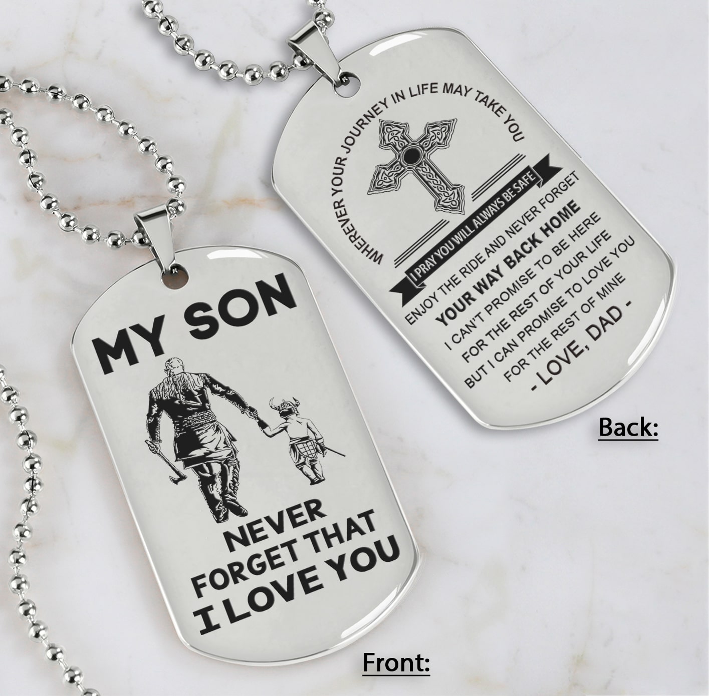 Samurai customizable engraved dog tag, gifts from dad mom to son- Be the nice kid